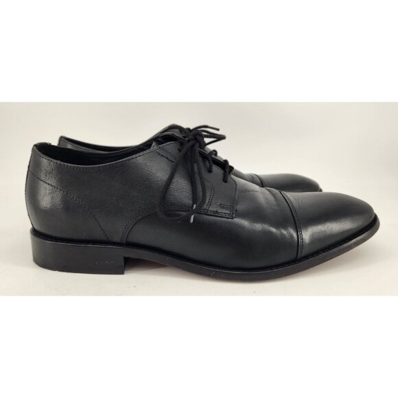 Bostonian Nantucket Dress Shoes Men's 10 W Wide Cap Toe Black Leather Oxford - Picture 8 of 12